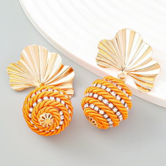 Diamond Spiral Braided Earrings - Picture 1 of 2